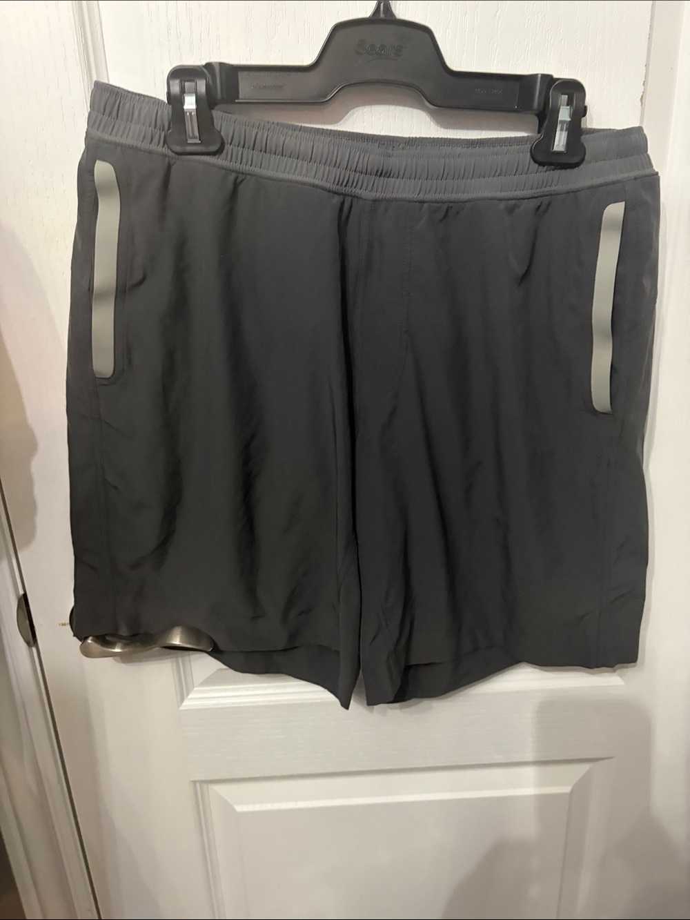 lululemon athletica Men's Dark Gray Athletic Shorts with Reflective Trim